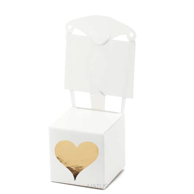 Pudełeczko winietka krzesełko SERCE ZŁOTO