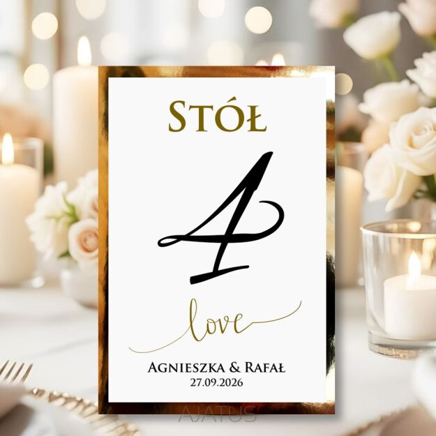 Numery Stołów LOVE 1 ZŁOTO