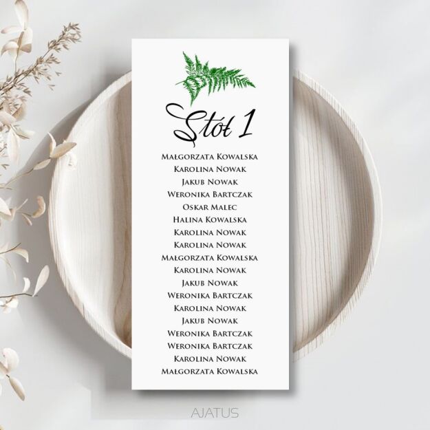 PLAN STOŁÓW PAPROĆ  ZŁOTO/SREBRO/ECO