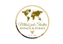 Topper na tort ŚLUB PODRÓŻ MAPA-3 - 2