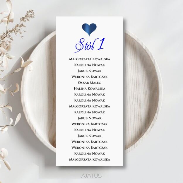 PLAN STOŁÓW SERCE 3D GRANAT ZŁOTO/SREBRO