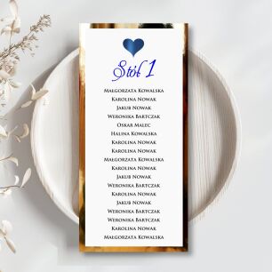 PLAN STOŁÓW SERCE 3D GRANAT ZŁOTO/SREBRO