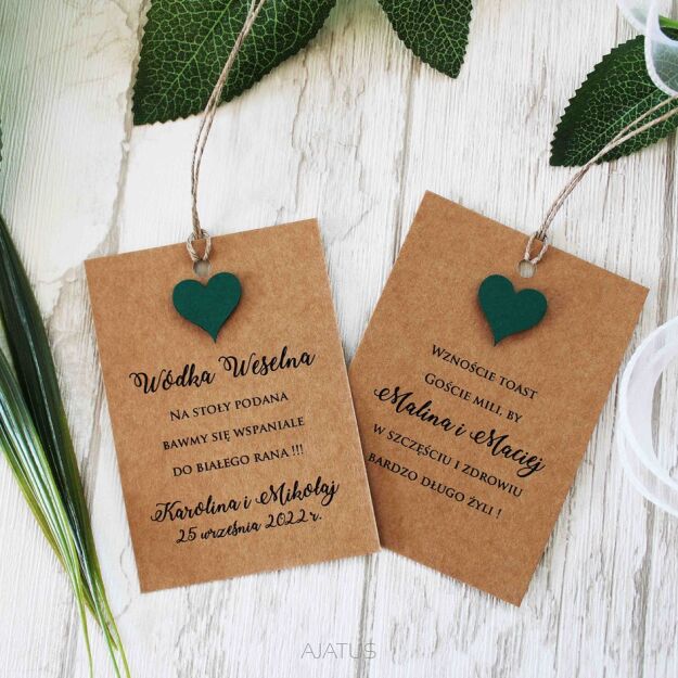 Zawieszki na alkohol ECO SERCE CIEMNA ZIELEŃ 3D