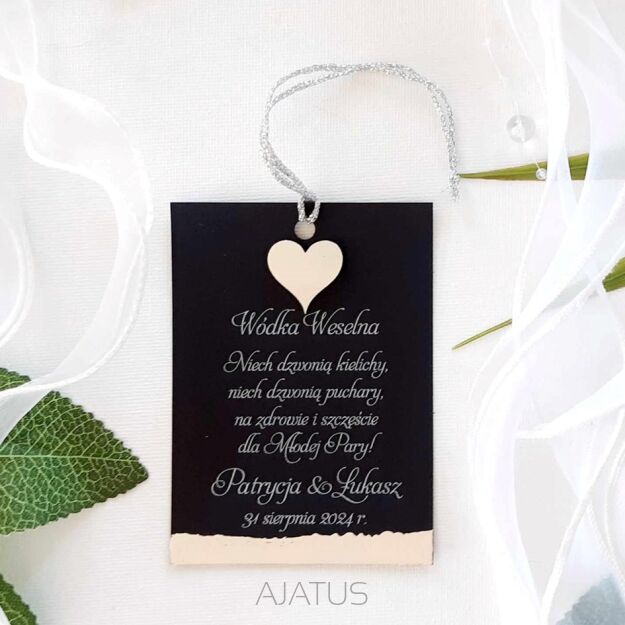 Zawieszki na alkohol GLAMOUR SREBRO SERCE 3D