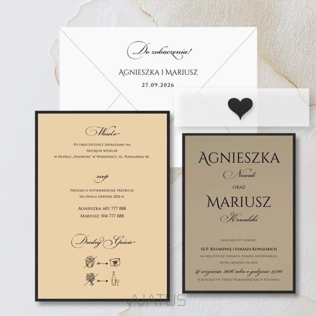 B6 CZARNE/BEŻOWE OPASKA KALKA SERCE 3D