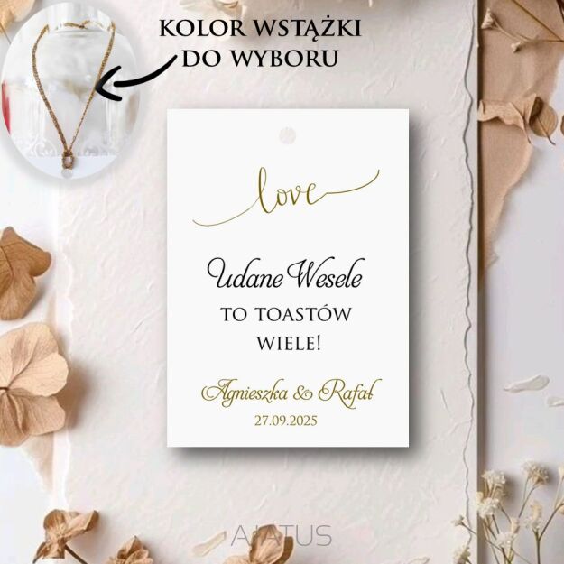 Zawieszki na alkohol LOVE 1/ZŁOTO