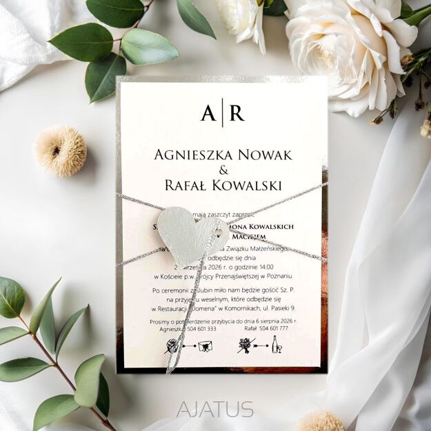 JKZ A6 SREBRO SREBRNY SZNUREK SERDUSZKO