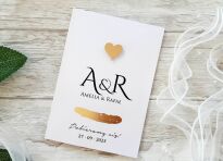 JKZ SK A6 ZŁOTE SERDUSZKO 3D INICJAŁY - 3