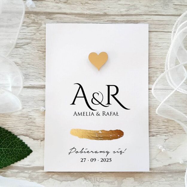 JKZ SK A6 ZŁOTE SERDUSZKO 3D INICJAŁY