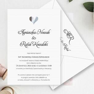 ZAPROSZENIA FORMAT B6 WZ10 SREBRNE SERCE 3D