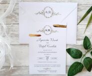 A5 ZAPROSZENIA ZŁOCENIE  ornament - 2 - 3