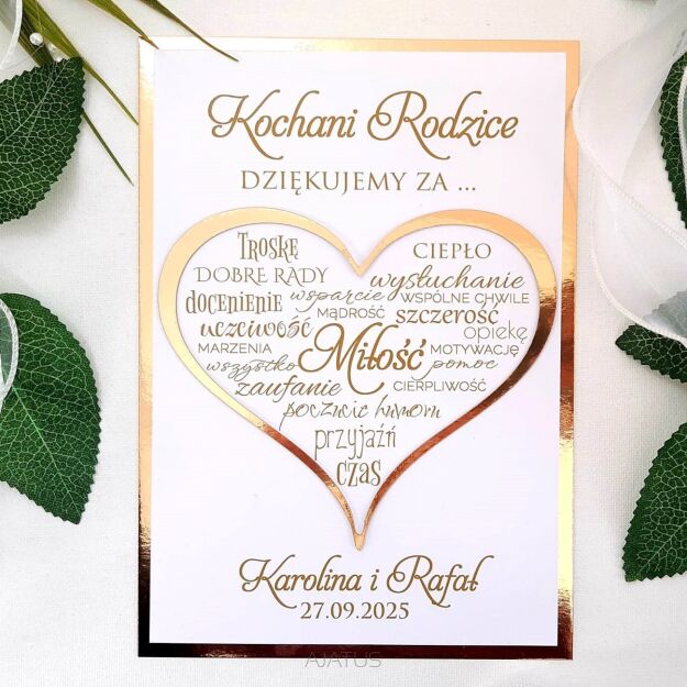 Podziękowania dla Rodziców ZŁOTE SERCE A5