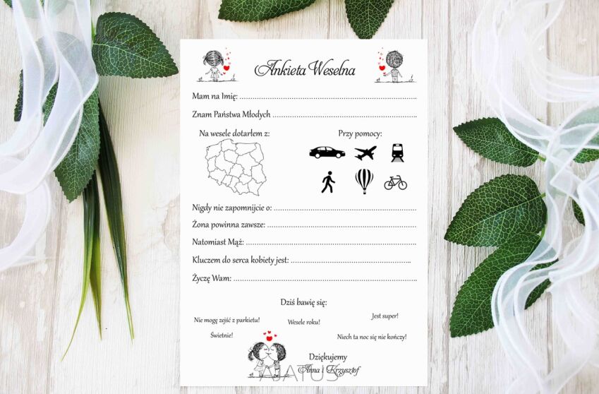 Ankieta Weselna-1 Format A5