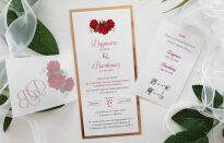 DL ZŁOTO KALKA CZERWONE RÓŻE  - 13 - 5