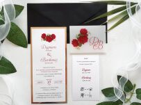 DL ZŁOTO KALKA CZERWONE RÓŻE  - 13 - 4