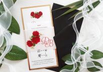 DL ZŁOTO KALKA CZERWONE RÓŻE  - 13 - 3