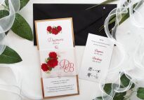 DL ZŁOTO KALKA CZERWONE RÓŻE  - 13 - 2