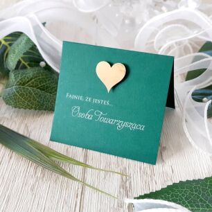 Winietki Seria JKZ GLAMOUR ZŁOTE SERCE 3D ciemna zieleń