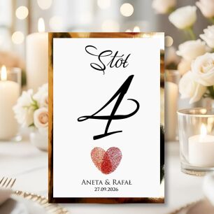 Numery Stołów ODCISKI PALCÓW ZŁOTO