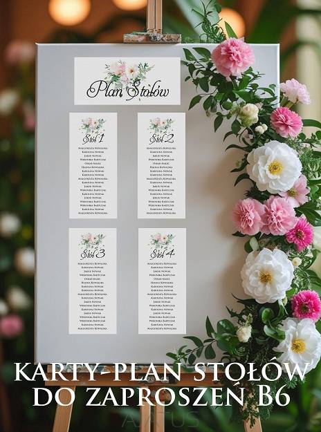 PLAN STOŁÓW - KARTY DO ZAPROSZEŃ B6