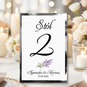 Numery Stołów LAWENDA SREBRO