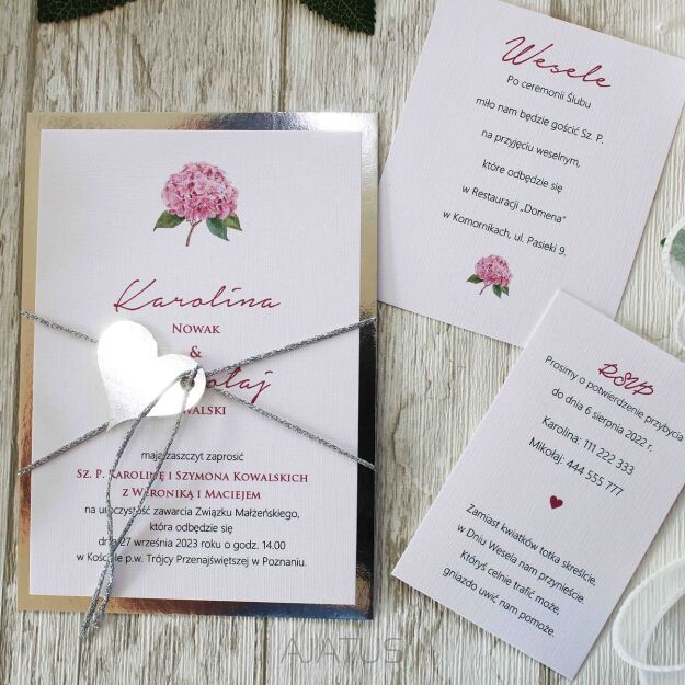 JKZ-A6 SREBRO -20 HORTENSJA RÓŻOWA