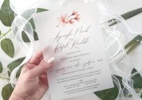 A5 ZAPROSZENIA KWIATY MAGNOLII -91 KALKA - 2