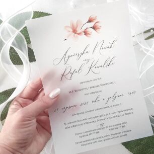 A5 ZAPROSZENIA KWIATY MAGNOLII -91 KALKA