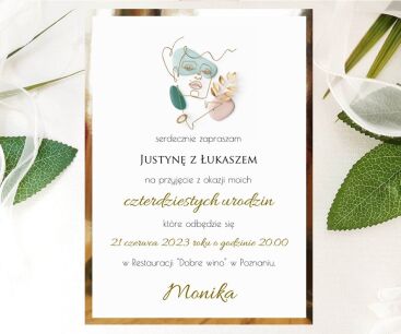 A6 ZAPROSZENIA URODZINY3 ZŁOTO/SREBRO