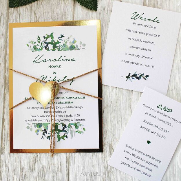 JKZ-A6 ZŁOTO-21 ZIELONE LIŚCIE