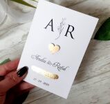 JKZ SK A6 ZŁOTE SERDUSZKO 3D INICJAŁY GAŁĄZKA - 3