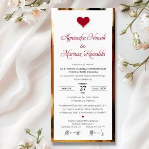 JKZ DL ZŁOTO SERCE 3D BORDO