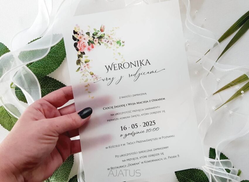 A5 ZAPROSZENIA KOMUNIA KALKA - WERONIKA