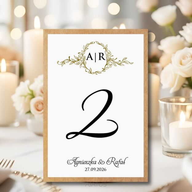 Numery Stołów ORNAMENT ZŁOTO/ECO