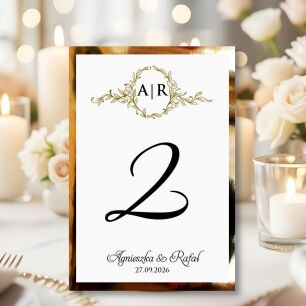 Numery Stołów ORNAMENT INICJAŁY ZŁOTO/ECO