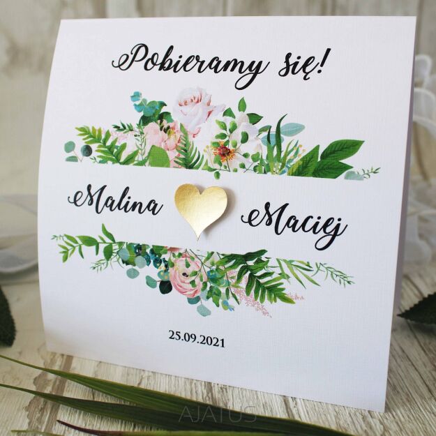 JKZ_KW-2 ZŁOTE SERCE 3D kwiaty