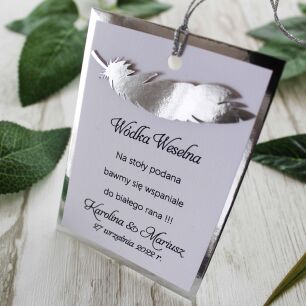 Zawieszki na alkohol SREBRO PIÓRKO