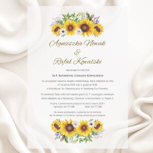 A5 ZAPROSZENIA SŁONECCZNIKI - 45 KALKA