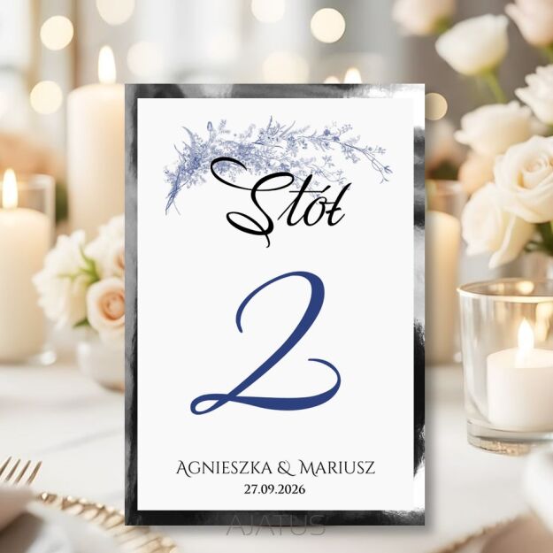 Numery Stołów GRANAT SREBRO