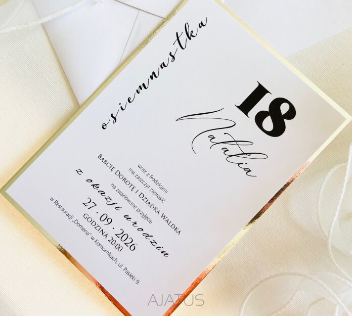 B6 ZAPROSZENIA URODZINY SREBRO