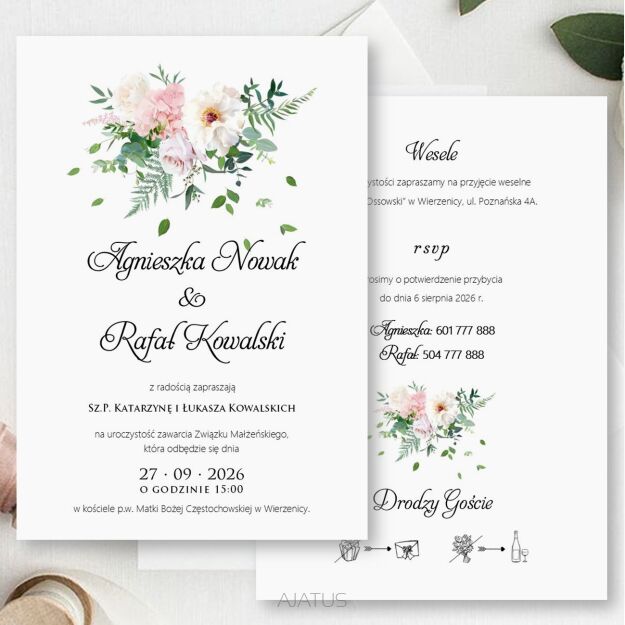 KOD018 ZAPROSZENIA FORMAT B6 KWIATY2