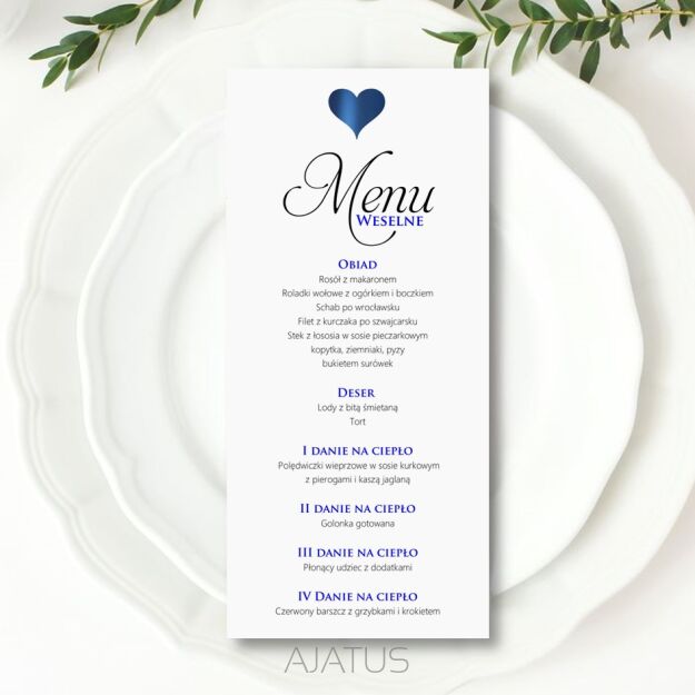 MENU SERCE 3D GRANAT ZŁOTO/SREBRO