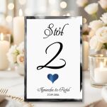 Numery Stołów SERCE 3D GRANAT ZŁOTO/SREBRO - 2