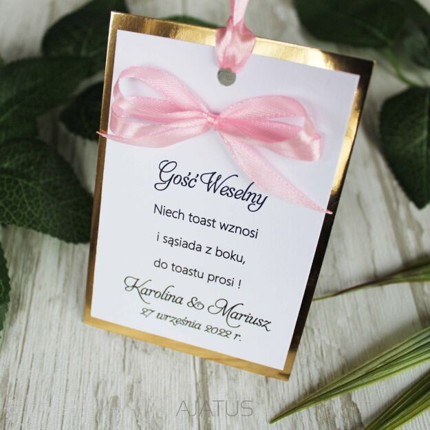 Zawieszki na alkohol ZŁOTE KOKARDKA 17 KOLORÓW