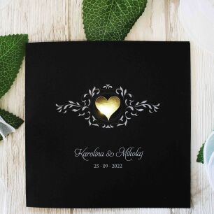 KW NW-48 ZŁOTE SERCE ORNAMENT CZARNE