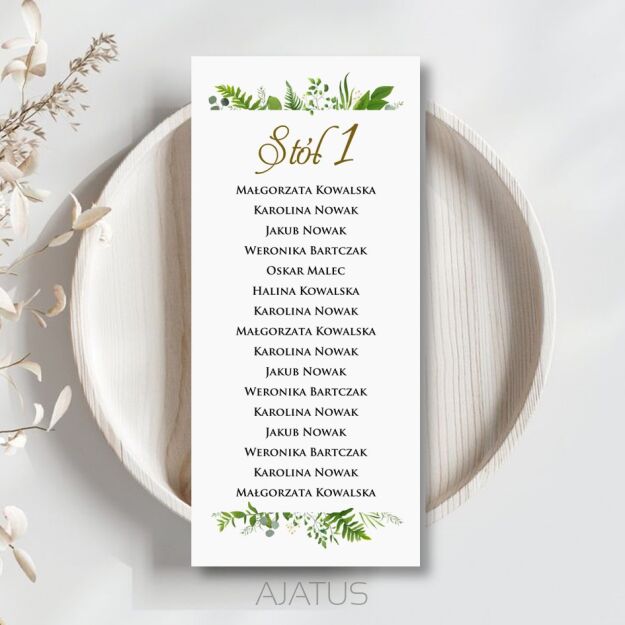 PLAN STOŁÓW GZ CIEMNA ZIELEŃ ZŁOTO/SREBRO/ECO/CIEMNA ZIELEŃ