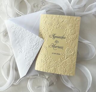 A6 ZAPROSZENIA TŁOCZENIE JASNY BEŻ