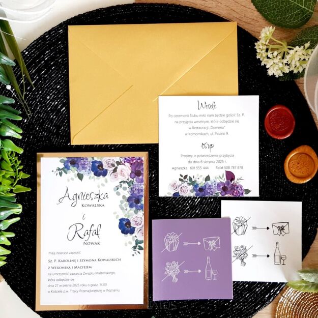 JKZ ZŁOTO KWIATY FIOLET