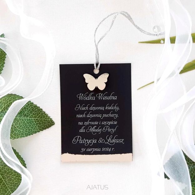 Zawieszki na alkohol GLAMOUR SREBRO MOTYLEK 3D