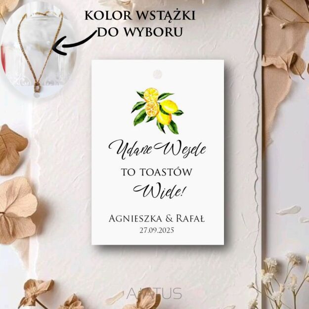 Zawieszki na alkohol CYTRYNY ZŁOTO/SREBRO